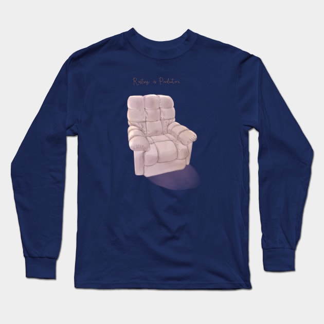 Resting is productive Long Sleeve T-Shirt by Designs by Twilight